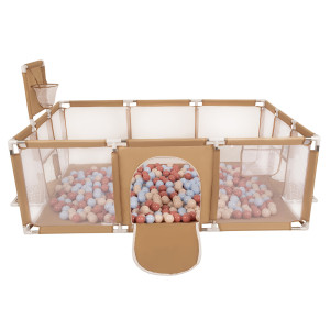 Dodatki damskie > test damska > Dodatki damskie > Laufstall Baby Großer Spielplatz mit Bällen Laufgitter für Kinder, beige:pastellbeige/pastellblau/lachsfarben, 400 Bällen