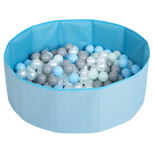 Dodatki damskie > test damska > Dodatki damskie > Faltbare Bällebad mit Bälle für Kinder Spielbad, blau:perle/grau/transparent/babyblau/minze, 100 Bälle