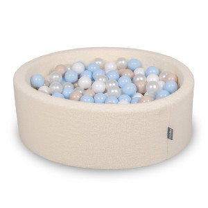 Dodatki damskie > test damska > Dodatki damskie > KiddyMoon Bällebad für Baby mit Teddy-Plüsch, Größere 7 cm Bälle für Eine Vollere Füllung, ab 8 Monaten, Abnehmbarer Bezug, Creme: Pastellbei