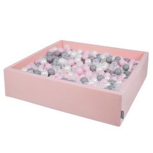 Dodatki damskie > test damska > Dodatki damskie > KiddyMoon Quadrat Bällebad Bällepool ∅ 7Cm Eckig Ballgruben Für Babys Spielbad Kleinkinder, Hergestellt in der EU, rosa:perle-grau-transparen