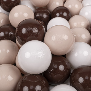 Dodatki damskie > test damska > Dodatki damskie > KiddyMoon Kinder Bälle für Bällebad Baby Spielbälle Plastikbälle ∅7cm Made in EU, pastellbeige/braun/weiß, 100 Bälle/7cm