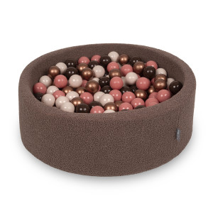 Dodatki damskie > test damska > Dodatki damskie > KiddyMoon Bällebad für Baby mit Teddy-Plüsch, Größere 7 cm Bälle für Eine Vollere Füllung, ab 8 Monaten, Abnehmbarer Bezug, Braun: Braun/Kupf