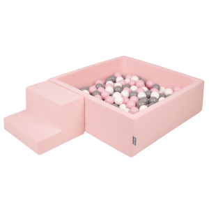 Dodatki damskie > test damska > Dodatki damskie > KiddyMoon Spielplatz aus Schaumstoff mit Quadrat Bällebad Ballgruben für Babys Spielbad Hindernisläufen, Hergestellt in der EU, pink:weiß/gra