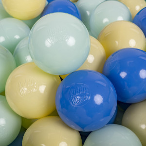 Dodatki damskie > test damska > Dodatki damskie > KiddyMoon Kinder Bälle für Bällebad Baby Spielbälle Plastikbälle ∅7cm Made in EU, pastellgelb/blau/minze, 200 Bälle/7cm