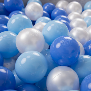 Dodatki damskie > test damska > Dodatki damskie > KiddyMoon Kinder Bälle für Bällebad Baby Plastikbälle Spielbälle ∅6cm Made in EU, baby blau/blau/perle, 100 Bälle/6cm