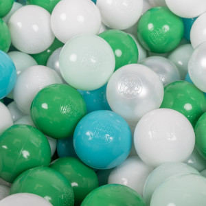Dodatki damskie > test damska > Dodatki damskie > KiddyMoon Kinder Bälle für Bällebad Baby Plastikbälle Spielbälle ∅6cm Made in EU, türkis/weiß/perle/grün/minze, 500 Bälle/6cm