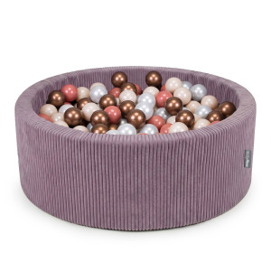 Dodatki damskie > test damska > Dodatki damskie > KiddyMoon Bällebad für Kinder aus Schaumstoff, weicher Rippbezug, abnehmbarer Bezug, waschbar, Violett: Pastellbeige/Kupfer/Perle/Lachs, 90 x