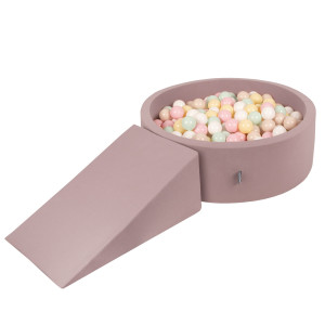 Dodatki damskie > test damska > Dodatki damskie > KiddyMoon Spielplatz aus Schaumstoff mit Bällebad und Bällen Hindernisläufen, erikafarben:pastellbeige/pastellgelb/weiß/minze/puderrosa, Bäll