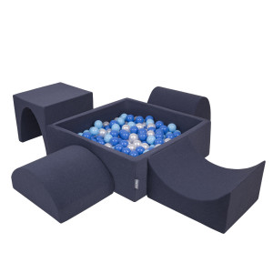 Dodatki damskie > test damska > Dodatki damskie > KiddyMoon Spielplatz aus Schaumstoff mit Quadrat Bällebad (300 Bälle) Ballgruben für Babys Spielbad Hindernisläufen, Hergestellt in der EU, d