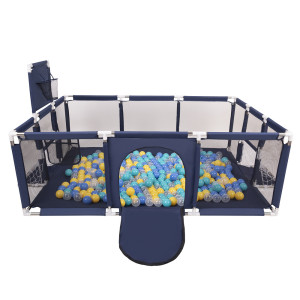 Dodatki damskie > test damska > Dodatki damskie > Laufstall Baby Großer Spielplatz mit Bällen Laufgitter für Kinder, Dunkelblau:türkis/blau/gelb/transparent, 200 Bällen
