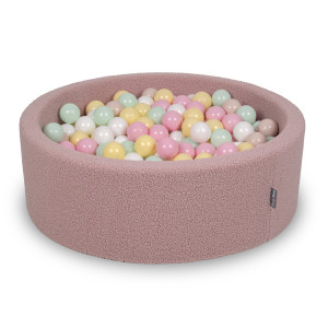 Dodatki damskie > test damska > Dodatki damskie > KiddyMoon Bällebad für Baby mit Teddy-Plüsch, Größere 7 cm Bälle für Eine Vollere Füllung, ab 8 Monaten, Abnehmbarer Bezug, Rosa: Pastellbeig