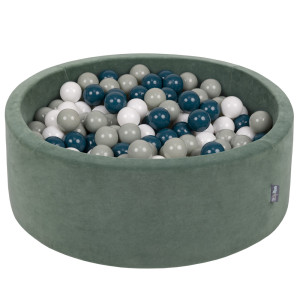 Dodatki damskie > test damska > Dodatki damskie > KiddyMoon Rund Bällebad Velvet Bällepool ∅ 7Cm Ballgruben Für Babys Spielbad Kleinkinder, Hergestellt in der EU, waldgrün: dunkeltürkis/grüng