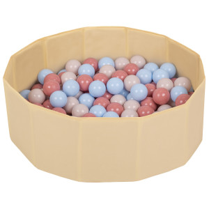 Dodatki damskie > test damska > Dodatki damskie > Klappbares Bällebad Polyester mit Bällen Kinder, Hellbeige:Pastellbeige/Pastellblau/Lachsfarben, 300 Bälle