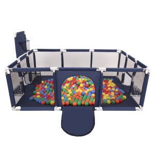 Dodatki damskie > test damska > Dodatki damskie > Laufstall Baby Großer Spielplatz mit Bällen Laufgitter für Kinder, Dunkelblau:gelb/grün/blau/rot/orange, 400 Bällen