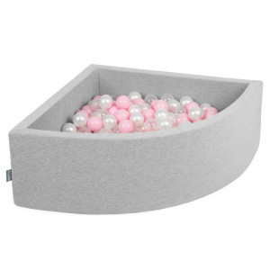 Dodatki damskie > test damska > Dodatki damskie > KiddyMoon Viertel Eckig Bällebad Bällepool ∅ 7Cm Ballgruben Für Babys Spielbad Kleinkinder, Hergestellt in der EU, hellgrau:puderosa/perle/tr