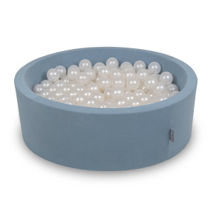 Dodatki damskie > test damska > Dodatki damskie > KiddyMoon Rundes Bällebad mit Bällen für Baby aus Schaumstoff, blau:perle, 90 x 30 cm 300 Bälle