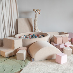 Dodatki damskie > test damska > Dodatki damskie > KiddyMoon Spielplatz Velvet Aus Schaumstoff Mit Samt Rund Bällebad Ballgruben Für Babys Spielbad Hindernisläufen, Hergestellt In Der EU, sand