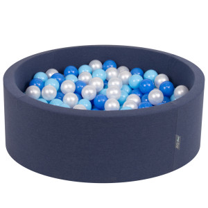 Dodatki damskie > test damska > Dodatki damskie > KiddyMoon Bällebad Bällepool mit bunten Bällen ∅ 7Cm für Babys Kinder Rund, dunkelblau, 90 x 30 cm 200 Bälle