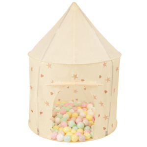 Dodatki damskie > test damska > Dodatki damskie > Spielzelt Für Kinder Pavillon Kinderzelt Indoor Outdoor Spielhaus, hellbeige: pastellbeige/pastellgelb/weiß/miinze/puderrosa, 200 Bälle