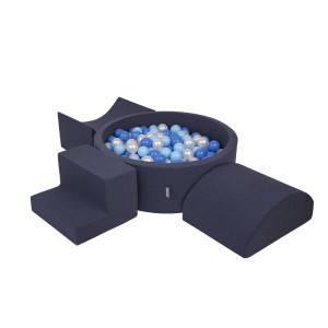 Dodatki damskie > test damska > Dodatki damskie > KiddyMoon Spielplatz aus Schaumstoff mit Bällebad und Bälle Hindernisläufen, dunkelblau:babyblue/blau/perle, Bällebad (300 Bälle) + Version 6