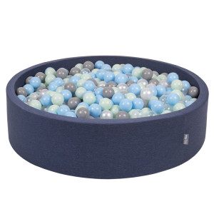 Dodatki damskie > test damska > Dodatki damskie > KiddyMoon Rund Bällebad Bällepool ∅ 7Cm Ballgruben Bunten Bällen Für Babys Spielbad Kleinkinder, Hergestellt in der EU, dunkelblau:perle/grau