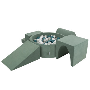 Dodatki damskie > test damska > Dodatki damskie > KiddyMoon Spielplatz Velvet Aus Schaumstoff Mit Samt Rund Bällebad Ballgruben Für Babys Spielbad Hindernisläufen, Hergestellt In Der EU, wald