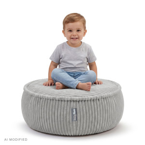Dodatki damskie > test damska > Dodatki damskie > KiddyMoon Kinderpouf aus Schaumstoff mit abnehmbarem Bezug, hellgrau, L