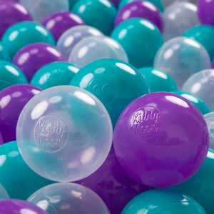 Dodatki damskie > test damska > Dodatki damskie > KiddyMoon Kinder Bälle für Bällebad Baby Spielbälle Plastikbälle ∅7cm Made in EU, türkis/violett/transparent, 100 Bälle/7cm