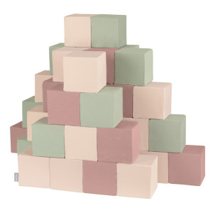 Dodatki damskie > test damska > Dodatki damskie > KiddyMoon Weiche Bausteine aus Schaumstoff für Kinder, Blöcke: erikafarben-beige-salbeifarben, 48 Stücke