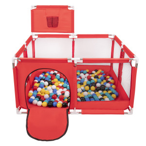 Dodatki damskie > test damska > Dodatki damskie > Laufstall mit Korb und Bällen Laufgitter für Kinder, Rot:schwarz/weiß/blau/rot/gelb/türkis, 900 Bälle