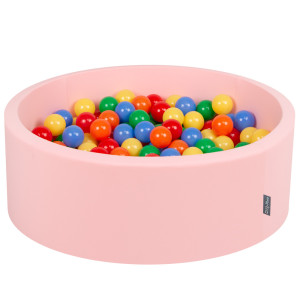 Dodatki damskie > test damska > Dodatki damskie > KiddyMoon Bällebad Bällepool mit bunten Bällen ∅ 7Cm für Babys Kinder Rund, pink:gelb/grün/blau/rot/orange, 90 x 30 cm 200 Bälle
