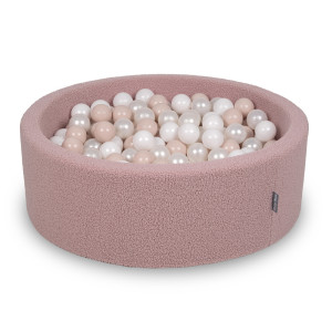 Dodatki damskie > test damska > Dodatki damskie > KiddyMoon Bällebad für Baby mit Teddy-Plüsch, Größere 7 cm Bälle für Eine Vollere Füllung, ab 8 Monaten, Abnehmbarer Bezug, Rosa: Pastellbeig