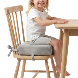 Dodatki damskie > test damska > Dodatki damskie > KiddyMoon Sitzerhöhung Für Kinder, Sitzkissen Für Kinderstuhl Mit 10 Cm Höhe, Waschbarem Bezug Und Bindebändern, hellgrau, 33x33x10