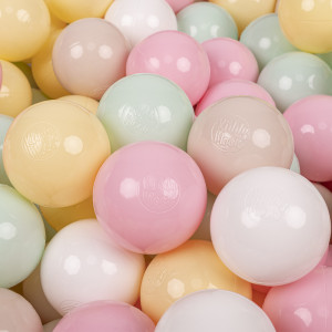 Dodatki damskie > test damska > Dodatki damskie > KiddyMoon Kinder Bälle für Bällebad Baby Spielbälle Plastikbälle ∅7cm Made in EU, pastellbeige/pastellgelb/weiß/minze/rosa, 700 Bälle/7cm