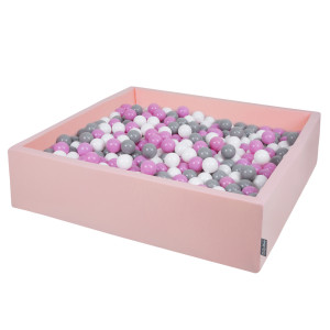 Dodatki damskie > test damska > Dodatki damskie > KiddyMoon Quadrat Bällebad Bällepool ∅ 7Cm Eckig Ballgruben Für Babys Spielbad Kleinkinder, Hergestellt in der EU, rosa:grau-weiß-pink, 120x3