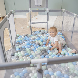 Dodatki damskie > test damska > Dodatki damskie > Laufstall Baby Großer Spielplatz mit Bällen Laufgitter für Kinder, Grau:perle/grau/transparent/babyblue/minze, 400 Bällen