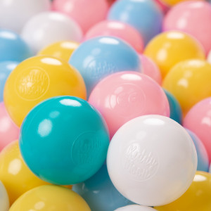 Dodatki damskie > test damska > Dodatki damskie > KiddyMoon Kinder Bälle für Bällebad Baby Plastikbälle Spielbälle ∅6cm Made in EU, weiß/gelb/babyblau/puderrosa/türkis, 500 Bälle/6cm