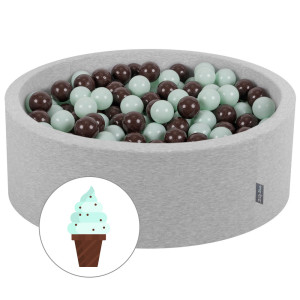 Dodatki damskie > test damska > Dodatki damskie > KiddyMoon Bällebad Bällepool mit bunten Bällen ∅ 7Cm für Babys Kinder Rund, Hellgrau, 90 x 30 cm 200 Bälle