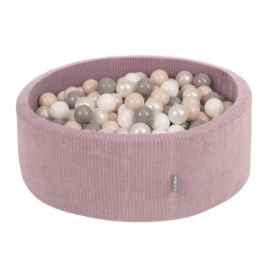 Dodatki damskie > test damska > Dodatki damskie > KiddyMoon Bällebad Kinder Schaumstoff Mit Bälle Für Baby ab 1 Jahr, violett: pastellbeige/weiß/perle/grau, 90 x 30 cm 200 Bälle