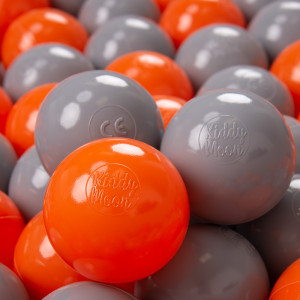 Dodatki damskie > test damska > Dodatki damskie > KiddyMoon Kinder Bälle für Bällebad Baby Spielbälle Plastikbälle ∅7cm Made in EU, orange/grau, 300 Bälle/7cm