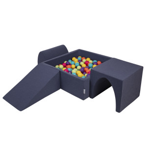 Dodatki damskie > test damska > Dodatki damskie > KiddyMoon Spielplatz aus Schaumstoff mit Quadrat Bällebad Bälle Hindernisläufen, dunkelblau:helgrün/gelb/türkis/orange/dpink/violet, Bällebad