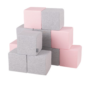 Dodatki damskie > test damska > Dodatki damskie > KiddyMoon Weiche Bausteine aus Schaumstoff für Kinder, Blöcke: hellgrau-pink, 12 Stücke