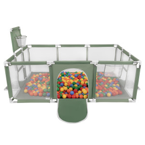 Dodatki damskie > test damska > Dodatki damskie > Laufstall Baby Großer Spielplatz mit Bällen Laufgitter für Kinder, grün:gelb/grün/blau/rot/orange, 400 Bällen