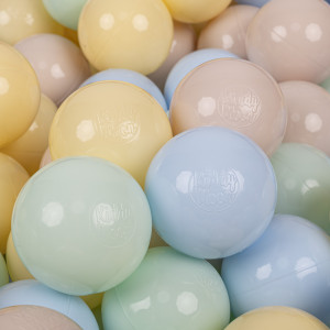 Dodatki damskie > test damska > Dodatki damskie > KiddyMoon Kinder Bälle für Bällebad Baby Spielbälle Plastikbälle ∅7cm Made in EU, pastellbeige/pastellblau/pastellgelb/minze, 700 Bälle/7cm