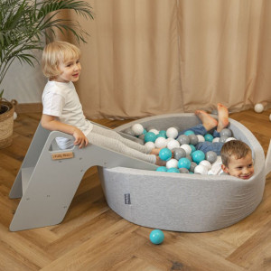 Dodatki damskie > test damska > Dodatki damskie > KiddyMoon Kinder Rutsche Aus Holz Stabile Kleinkinderrutsche Multifunktion Montessori, grau, Groß