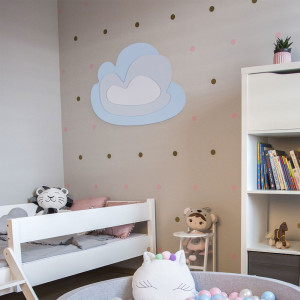 Dodatki damskie > test damska > Dodatki damskie > KiddyMoon Wanddekor 3D Wandskulpturen Kinderzimmer Akccessoire Für Kinder Wanddeko, Wolke: Blau/Grau, UNI