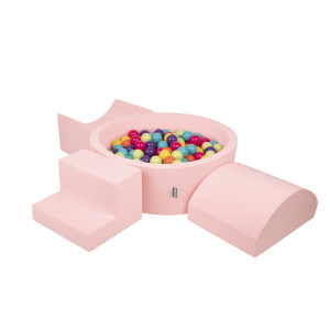 Dodatki damskie > test damska > Dodatki damskie > KiddyMoon Spielplatz aus Schaumstoff mit Bällebad und Bälle Hindernisläufen, pink:hellgrün/gelb/türkis/orange/dunkelpink/violett, Bällebad (3
