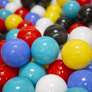 Dodatki damskie > test damska > Dodatki damskie > KiddyMoon Kinder Bälle für Bällebad Baby Plastikbälle Spielbälle ∅6cm Made in EU, schwarz/weiß/blau/rot/gelb/türkis, 300 Bälle/6cm