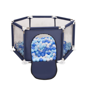 Dodatki damskie > test damska > Dodatki damskie > Sechseckiger Laufstall mit Bällen Laufgitter für Kinder, Blau:babyblau/blau/perle, 400 Bälle