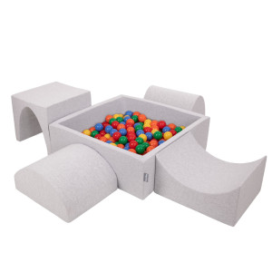 Dodatki damskie > test damska > Dodatki damskie > KiddyMoon Spielplatz aus Schaumstoff mit Quadrat Bällebad (300 Bälle) Ballgruben für Babys Spielbad Hindernisläufen, Hergestellt in der EU, h